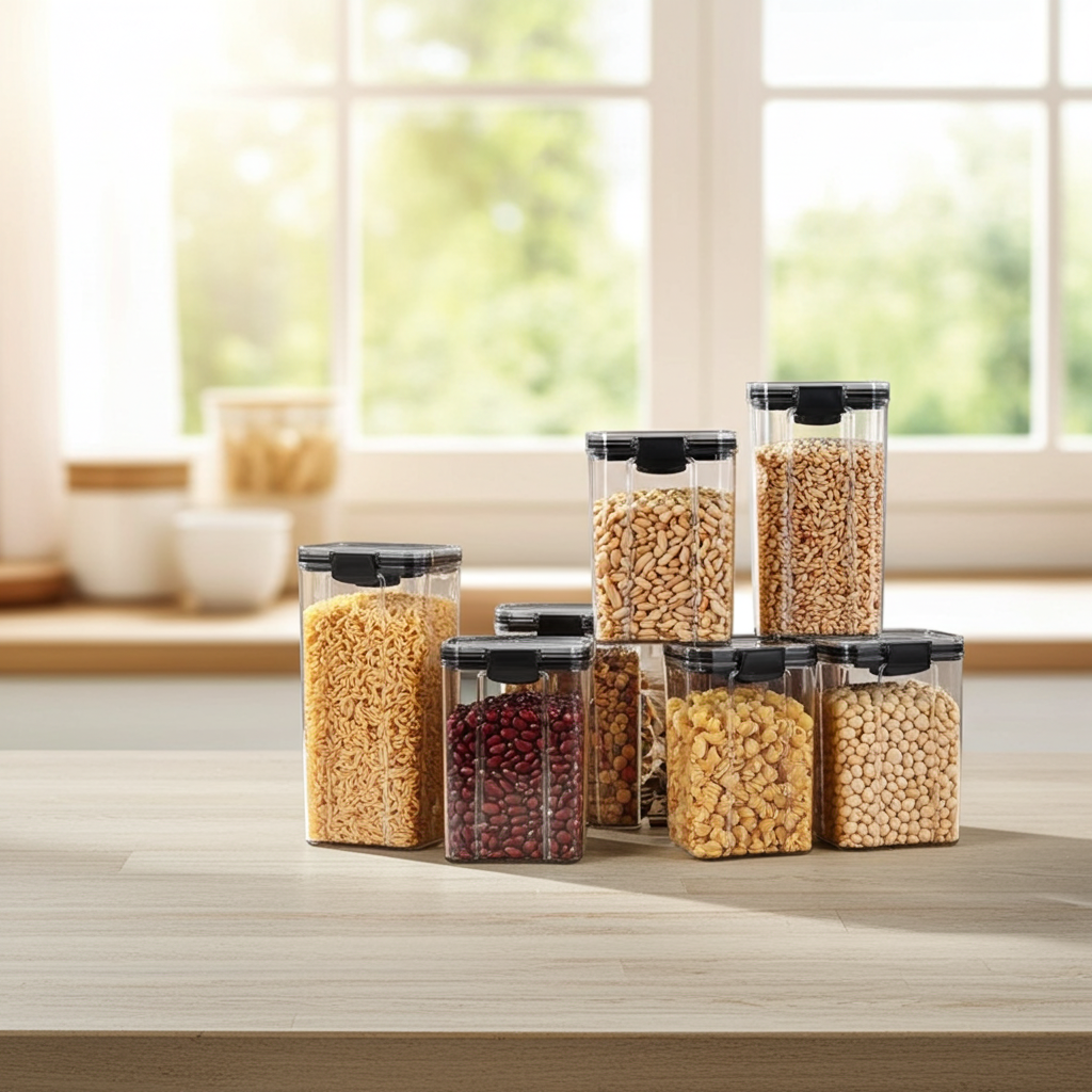 Matförvaringsburkar med lock