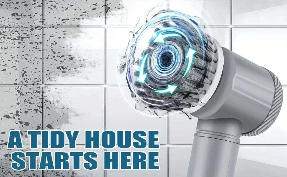 Elektrisk Rengöringsborste Sladdlös med 6 Borsthuvuden