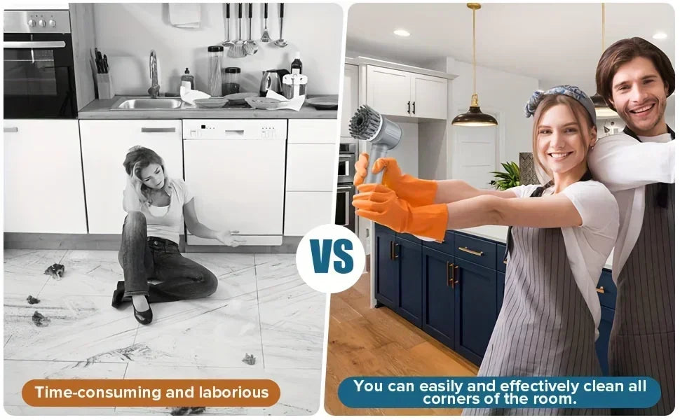 Elektrisk Rengöringsborste Sladdlös med 6 Borsthuvuden