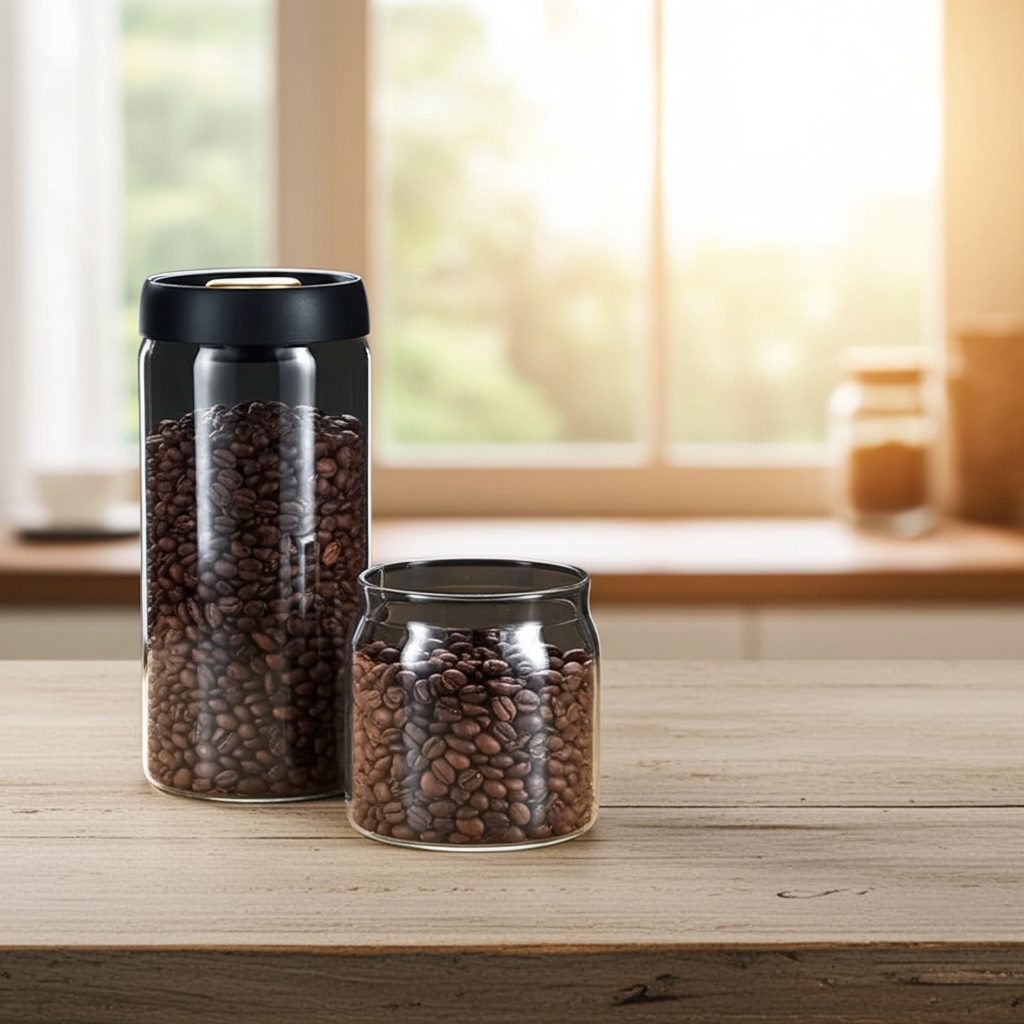 Vakuumförseglad glasburk för kaffebönor